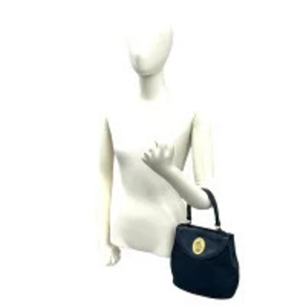 Dior Tote Leather Handbag Navy Christian  Bag Blue CD Blue